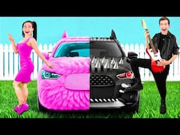 Pink Car vs Black Car Challenge | Funny Situations by PaRaRa Challenge