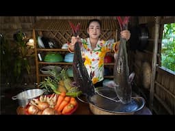 Countryside Life TV: Big catfish cooking by mother and daughter / Delicious country food cooking