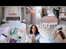 spring cleaning, bedroom updates, errands, is shark steam mop worth it? ✨ vlog