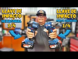 🔧 DIFERENCIA Entre Llave De Impacto Hexagonal 1/4 VS Punta Cuadrada 1/2 🔩