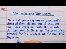 The judge and two women moral story | short story | story writing in English | writing | Eng Teach