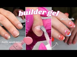 builder gel manicure on natural nails 💅🏻 extensions + nail art