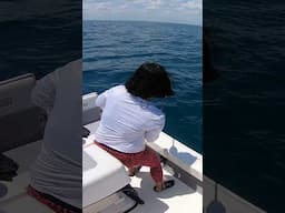 The look on my Filipino wife's face after she lost a big fish #filipino #asian #fishing #bigfish