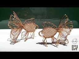Unique jewelry making ideas with wire | 3D goldfish pendant
