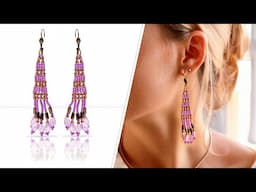 Long Fringe Earrings with Multiple Bead Sizes - DIY Jewelry Making Tutorial by PotomacBeads