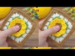 "You Won't Believe How Easy This Sunflower Crochet Square Is!"