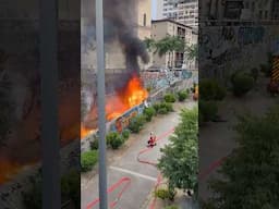 Feu de campement précaire à Marseille