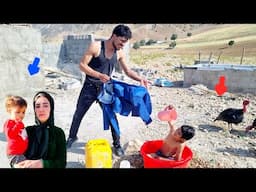 Afshin's attempt to bathing Ashkan in the mountains ❤