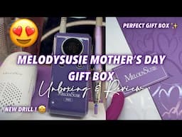 NEW MELODYSUSIE MOTHER’S DAY GIFT BOX 💜💐✨ FT MB420G NAIL DRILL & P-PLUS20F UV PROTECTION NAIL LAMP!