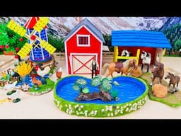 DIY How to make Miniature Mountain Farm | Fish Pond & Windmill | Horse Stable | Cattle Farm Diorama