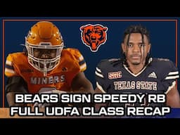 Chicago Bears UDFA Tracker 21 Total || Bears SIGN RB Deion Hankins