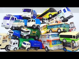 A miniature bus and garbage truck are running ☆ Check out how they run uphill!
