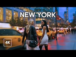 Relaxing Evening Walk in NEW YORK - Manhattan at Night, Walking Tour 4k