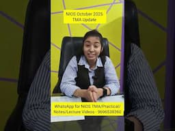NIOS October 2025 (Public Examination) TMA Update l Exam Fees l Late fees l Last Date l Exam Update.