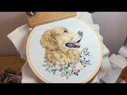 Embroidered Pet Portrait- Clips from a recent commission