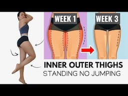 INNER OUTER THIGHS FAT LOSS IN 3 WEEKS, standing knee friendly workout for slimmer legs