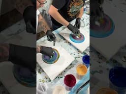 The family that plants together … #fluidartist #acrylicpainting #artist #painting #artstyle