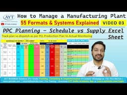 PPC Planning in Excel | Schedule vs Supply Format Explained- Factory Management Series (FMS) Video 3