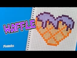 COMO DIBUJAR UN WAFFLE CON FORMA DE CORAZON en PIXEL ART - PIXELADOS