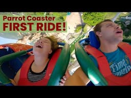Riding a HUGE B&M Wing Coaster in China! Parrot Coaster Initial Reaction Chimelong Ocean Kingdom