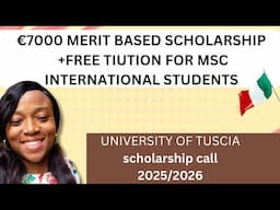 UNIVERSITY OF TUSCIA🇮🇹 €7000 MERIT BASED SCHOLARSHIP FOR MSC INTERNATIONAL STUDENTS|STUDY IN ITALY🇮🇹
