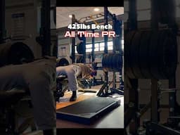 New Bench PR 425lbs  (with gas in the tank 😳) #BenchPress #PR #FitOver40