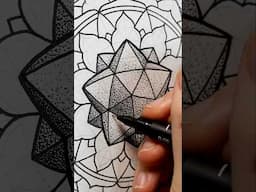 Let's throw a small stellated dodecahedron in there. #art #drawing