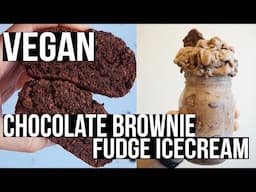 DAY 16 | COPY CAT BEN AND JERRY'S CHOCOLATE FUDGE BROWNIE BANANA ICE CREAM // HEALTHY & VEGAN