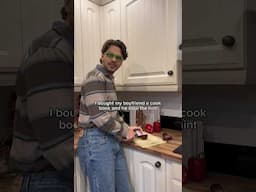 Buying my boyfriend a cook book and he does this…🤣 #relatable #couplecomedy #boyfriend #funnyvideo