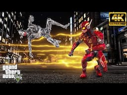 GTA 5 - The Flash VS Terminator Army at Light Speed!