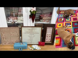 Flosstube 409 - an apology owed, two antique samplers, my WIP, new goodies and quilting progress