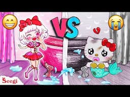 Seegi Catches a Mermaid Hello Kitty?! 🐟💖 Magic Bath Transformations! | Paper Stop Motion