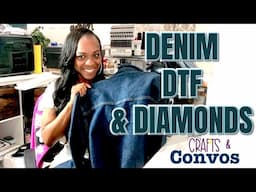 Crafts & Convos | CUSTOM JEAN GRAD JACKET | DTF AND HOTFIX RHINESTONES | BLING
