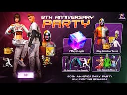 8th Anniversary Free Rewards 🤯🥳| Purple Shade Bundle Return | Free Fire New Event | Ff New Event