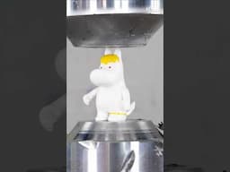 Crushing a Beloved Moomin… 💔💥 Too Soft for This World! 😢✨ #hydraulicpress #emotional #viral