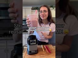 The BEST Reusable Straw Hack for Smoothie Lovers (non-toxic & easy to clean)! 🍓 #affiliate