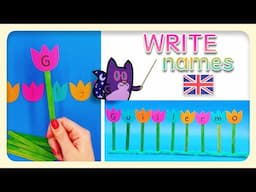 🌸 3 ACTIVITIES to TEACH NAME WRITING ✏️ IDEAS for TEACHERS and FAMILIES 🌈 Gato Rainbow & Gata Moon