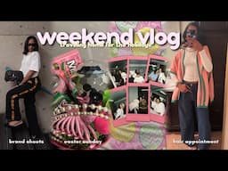 weekend vlog🐣: traveling home, exam season, hair appointment, brand shoots + more | hailie zakira