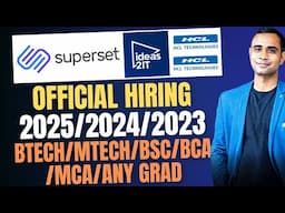 Superset Official Hiring 2023/2024/2025 | Idea2IT offcampus | Btech/Mtech/MCA/BSC/BCA