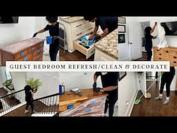 GUEST BEDROOM REFRESH FOR SPRING | DIY FURNITURE MAKEOVER | DEEP CLEAN & DECORATE | BUDGET FRIENDLY