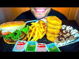 ASMR BURGER KING SPICY WHOPPER MELT IMPOSSIBLE PATTIES CHICKEN NUGGETS RANCH SAUCE FRIES PIE MUKBANG