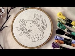 Cute cat and flowers embroidery tutorial || Embroidery for Beginners - Let’s Explore