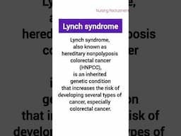 What is the Lynch syndrome?//लिंच सिंड्रोम क्या है?//hereditary nonpolyposis colorectal cancer