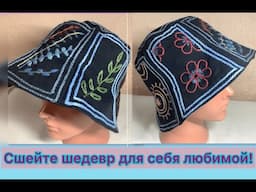 Ошеломляющий результат по простой выкройке! Черная ткань + фантазия! ДЛЯ НОВИЧКОВ!