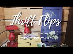 Colorful Summer Thrift Flips • Primary Colored Vignette • Upcycled Decor • Summer Decor