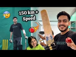 Facing 150 km/h Speed on Bowling Machine 😨 Halat Tight Hogayi 😰