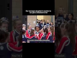 Our cheerleader daughter’s reaction at her competition #genalpha #genz #cheercompetition #shoutout