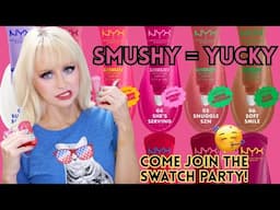 NEW NYX SMUSHY MATTE LIP BALM SWATCH PARTY! ALL SHADES SWATCHED!
