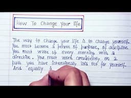 How to Change your Life✨