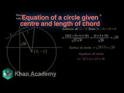 Equation of a circle given centre and length of a chord [Hinglish]| Conic sections | Grade 11 | Math